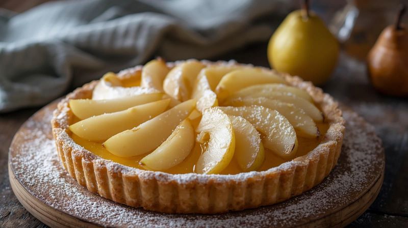Vanilla-Poached Pear Tart